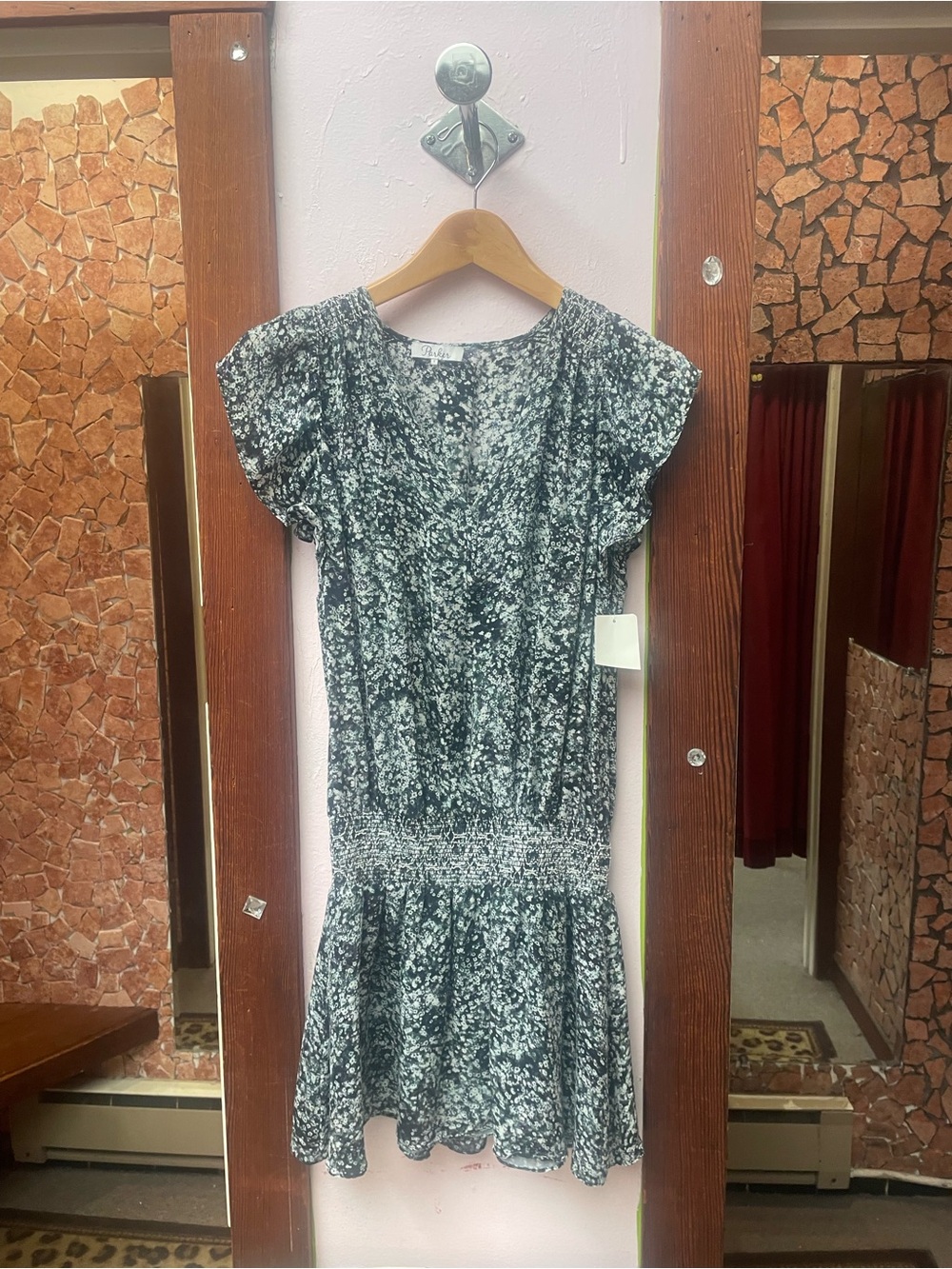 Parker Black and White Floral Mini Dress